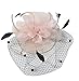 Urban CoCo Women's Bow Feather Net Veil Fascinator Hair Clip Bridal Hat (#3-Nude Pink)