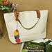 Retro Fashion Women's Tote PU Leather Shoulder Bag Handbag Shopper (Candy Color/White)