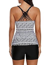 Traje de baño alternativo para dama con estampado de ondas, parte superior cruzada, color morado