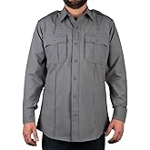 First Class 100% Polyester Short & Long Sleeve Zippered Uniform Shirt 4 Pocket Hidden, Law Enforcement BDU Zipper Closure.