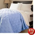 Lavish Home Solid Color Bed Quilt, King, Blue