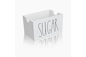 CHONIC Sugar Packet Holder for Coffee Bar, Farmhouse Sugar Packets Caddy, Wood Sugar Packet Container, Sugar Packets Dispense