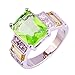 Psiroy 925 Sterling Silver Plated Emerald Cut Simulated Green Amethyst Wide Band Engagement Ring Size 9