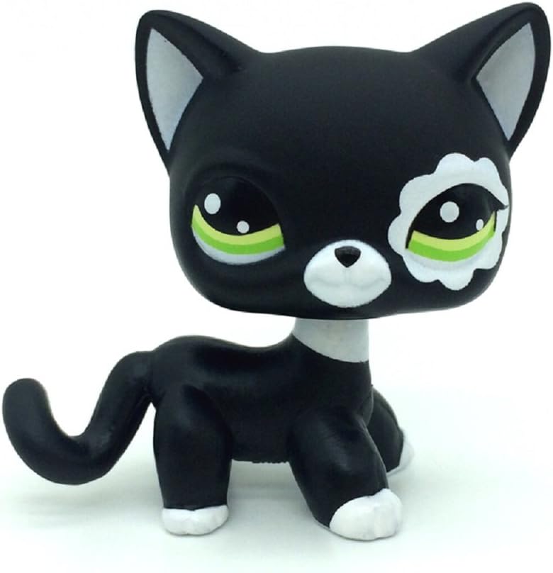 kenven Littlest Pet Shop Rare Black Short Hair Cat Kitty Animal Figure Tpy LPS #2249