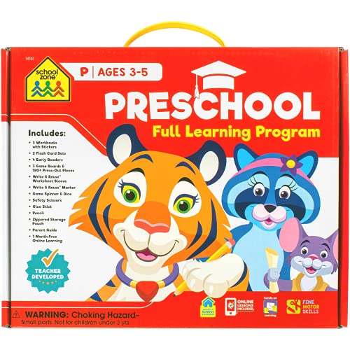 School Zone Preschool Full Learning Program Ages 35, Workbooks