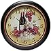 Infinity Instruments LTD. Pinot 12 inch Rustic Round Non-Ticking Silent Battery Operated Easy to Read Wall Clock for Living Room, Bedroom, Kitchen, Home Office