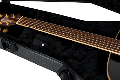 Gator Cases Molded Flight Case For Acoustic Dreadnought Guitars With TSA Approved Locking Latches, (GTSA-GTRDREAD)