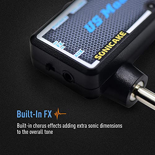 SONICAKE Guitar Bass Headphone Amp Mini Headphone Amplifier US Madness Rechargeable Pocket