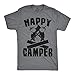Mens Happy Camper Shirt Funny Camping Cool Hiking Graphic Vintage Tee 80s Saying Mens Funny T Shirts Vintage T Shirt for Men Funny Camping T Shirt Novelty Light Grey XXL