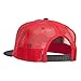 Mesh Premium Snapback Flat Bill Cap - Black Red OSFM