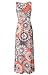 Zattcas Womens Bohemian Printed Wrap Bodice Sleeveless Crossover Maxi Dress (Small, Multi Coral)