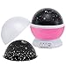 MOKOQI Baby Night Light Lamps For Bedroom Romantic 360 Degree Rotating Star with Sky Moon Cover & Solar System Cover Projector Lights Color Changing LED For Kids Girls Baby Nursery Gift(Pink-2 Lids)
