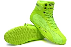 USOWAY Boxing Shoes for Men and Youth, Anti-Slip Wrestling Shoes Men Youth Wrestling Shoes Training,Lightweight and Breathable Green Wrestling Boots