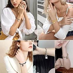 FindChic Black Cable Chain Bracelets for Women with