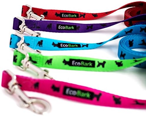 EcoBarkDog Leash - Soft & Reflective Comfort Leashes with Padded Handle - Safe, Strong, & Durable for Small, Medium or Large Dogs (Green)