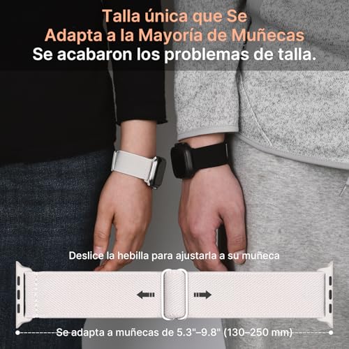 Fullmosa 4 Pack Correa Resistente al Agua Compatible con Apple Watch 40mm 41mm 38mm 42mm(S11 S10), Correa Nylon Elástico Deportiva para iWatch Se 3/2/1 Series 11 10 9 8 7 6 5 4 3 2 1 Para Mujer Hombre