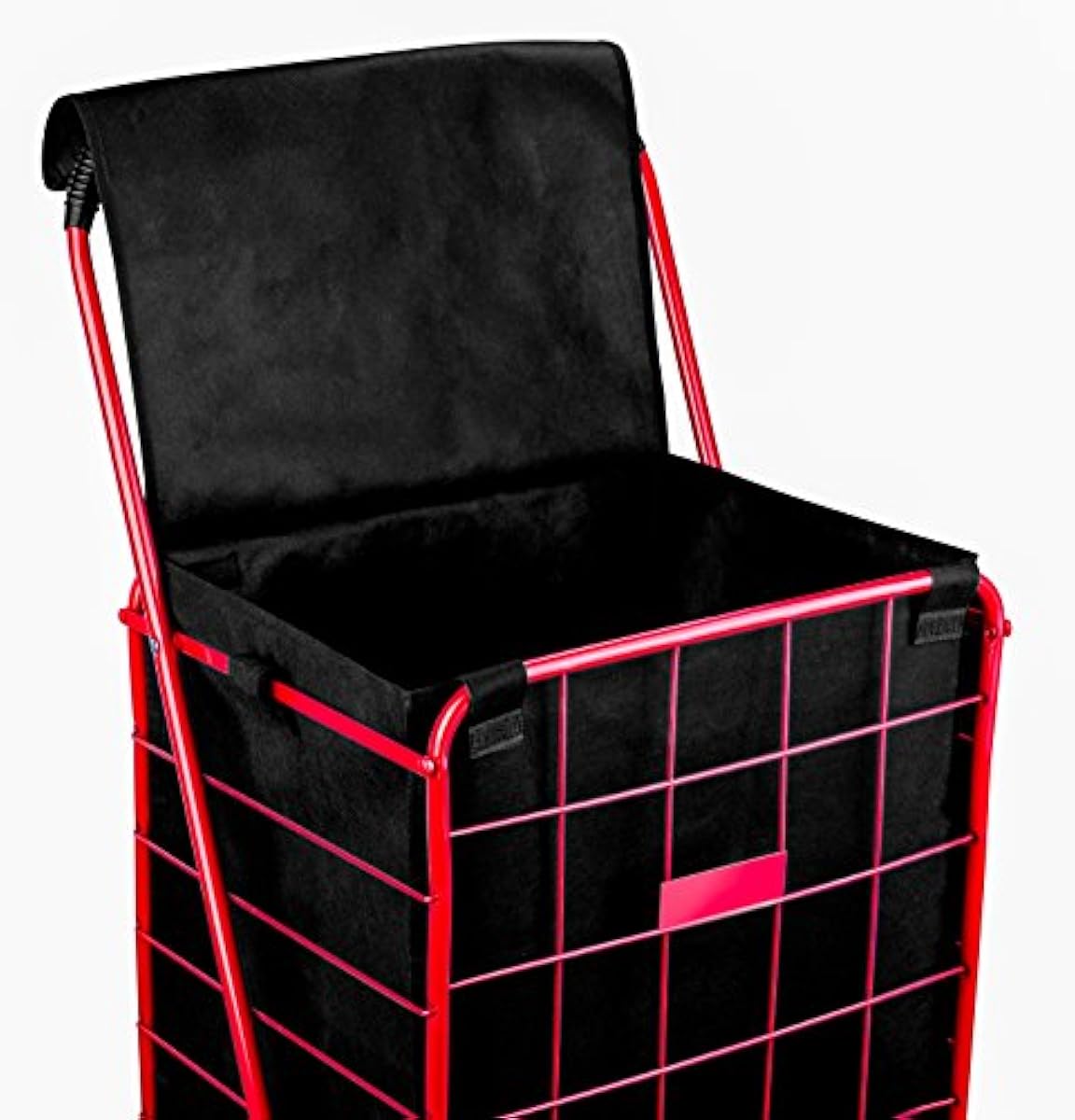 FOLDING SHOPPING CART LINER Rolling Utility Black Trolley Wheels Basket