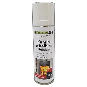 PROFI Kaminscheiben-Reiniger Glasreiniger für Kachelofen und Kamin. GREEN24 Schaum Spray gegen Ruß, Fett und Verbrennungsrest