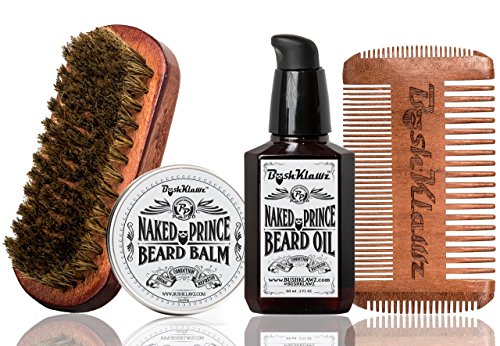 Naked Prince Beard Balm Beard Oil 4Klawz Pocket Beard Comb BoarKlawz Beard Brush Gift Set Complete Beard Care Grooming Kit Great for Hunters Holiday Christmas Bearded Special Deal Sale Gift Kit