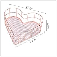 Rose Basket - Simple Nordic Style Rose Gold Heart Shaped Wrought Iron Storage Basket Desktop Finishing Snacks - Cute Orange Aqua Hand Containers Pink Front Navy Over Mini Mail Four Wall Round J