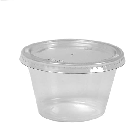 Disposable 4oz Plastic Condiment Cups With Lids Sample Cup Jello Shot Cups Souffle Serving Salad Dressing Sampling 200 Clear By B Child Amazon De Kuche Haushalt