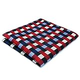 Shlax&Wing Checked Red Blue Handkerchiefs Pocket Square Hankies Hanky