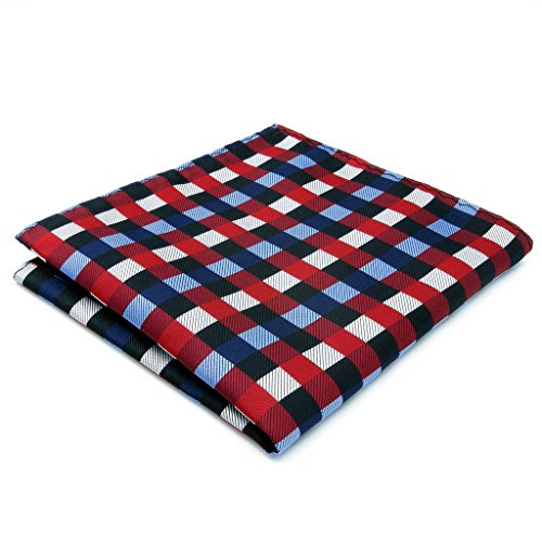 Shlax&Wing Checked Red Blue Handkerchiefs Pocket Square Hankies Hanky