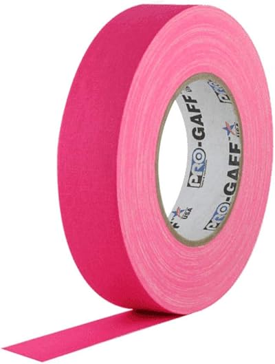 Pro Gaff RS127PK24X25 24 mm x 25 yd Fluorescent Matt Cloth Tape Pink