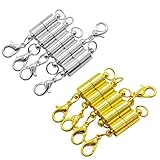 10 PCS Magnetic Jewelry Clasps –YSLF 5 PCS Silver-plated and 5 PCS Gold-plated Magnetic Clasps with Lobster