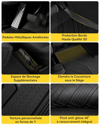 3W Kit of 4 Trunk Mats for Tesla Model Y Juniper 2025 2026 (Premium/Performance), Front Mats, All Seasons Premium Thorex Dog Boot Protector for Tesla, Not for New Standard 2026