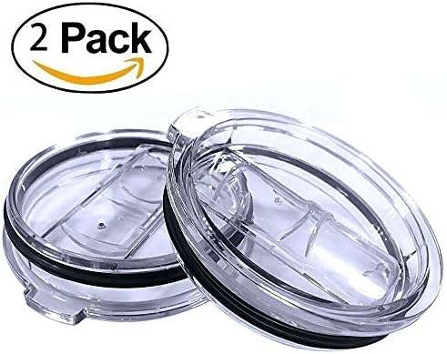 OPACC 2 Packs Clear Crystal Lid With Slider Closure Spill and Splash Resistant Cover For RTIC Tumbler,Orca,Boss,Yeti,SIC,Ozark Tumbler Cups (For 30 OZ)