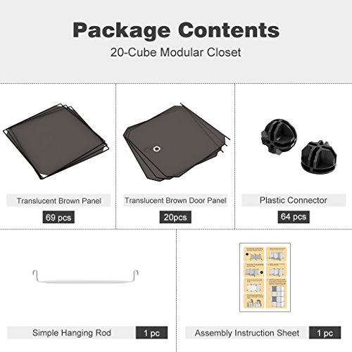 LANGRIA 20 Cube Organizer Stackable Plastic Cube Storage Shelves Design