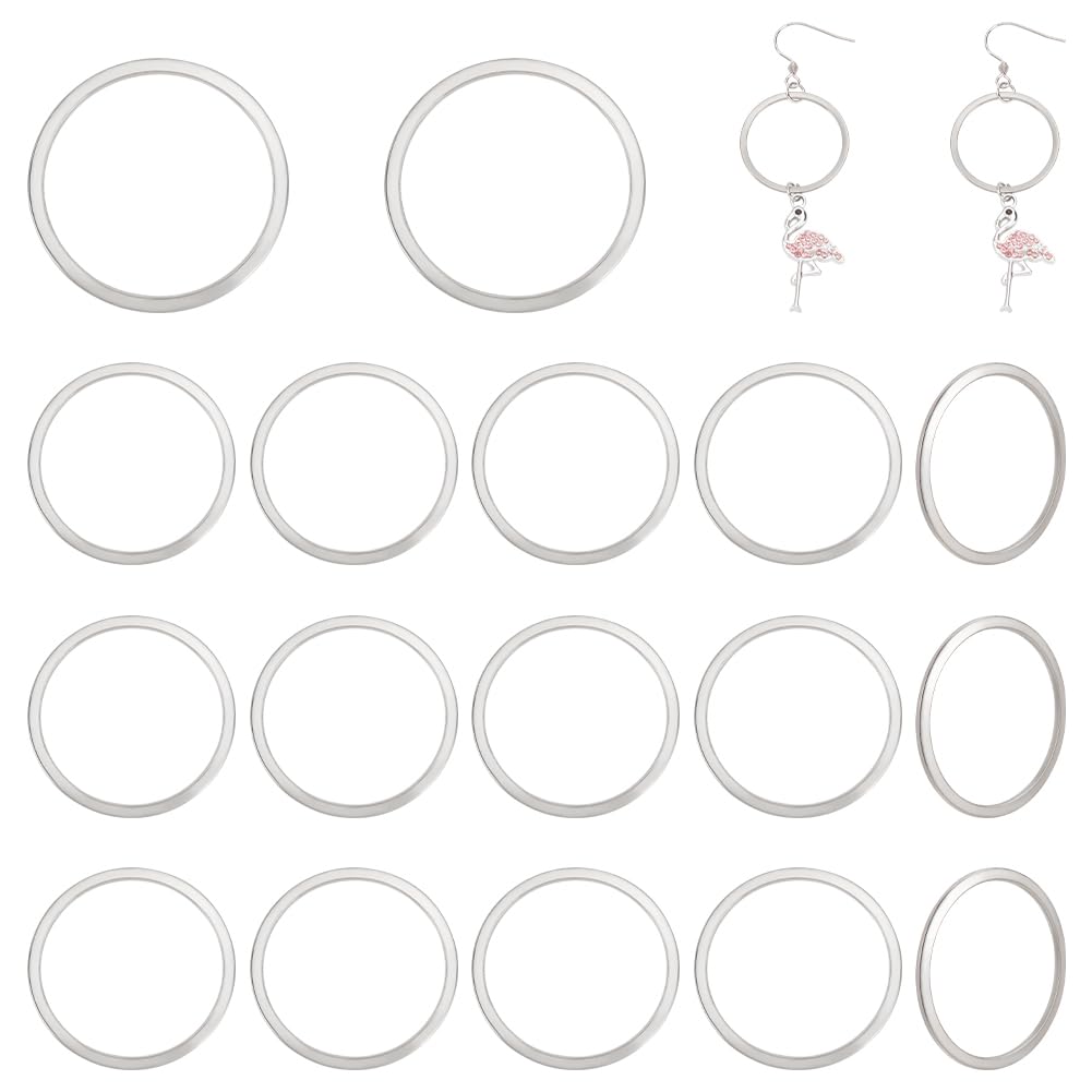 UNICRAFTALE 25mm 80pcs Stainless Steel Linking Rings Circle Frames Connectors O Pattern Ring Jewelry Links for Bracelet Necklace Jewelry Making, 22mm Inner Diameter