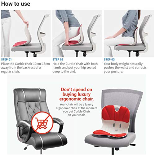 Curble Chair Wider (Black) / Back Brace, Posture Correction & Lumbar Support. Sit! The Back