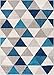 Well Woven Isometry Blue & Grey Modern Geometric Triangle Pattern 7'10