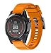 Wearable4U Garmin Fenix 5X 26mm Quick Release Easy Fit Silicone Replacement Watch Band for Garmin Fenix 5X, Quatix 3, Fenix 3 HR, Fenix 3, Tactix Bravo, Foretrex 601, Foretrex 701 (Orange)