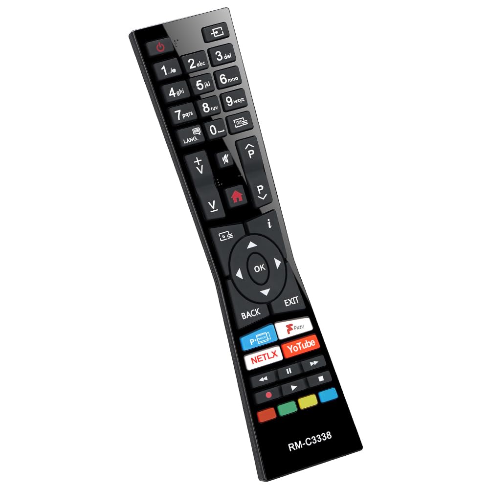 UNOCAR RM-C3338 RC43101P Universal Replacement for JVC Smart TV Remote Control and JVC Smart 4K 2018 2019 UHD Ultra HD HDR LED LCD TVs with Freeview Play YouTube Netflix Prime Video Buttons RMC3338 — image 1