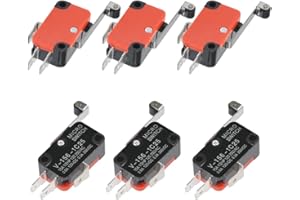 BUYGOO 6Pcs V-156-1C25 Micro Limit Switch with Hinge Roller Momentary SPDT Snap Action for Arduino CYT1046