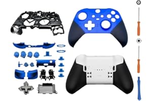 Hzxkqmil Replacement Housing Shell Kit for Xbox Elite Series 2 Core Controller, Full Shell Case Cover Set Faceplates Middle Frame ABXY LT RT Buttons LB RB Bumper Accessories Tools (Blue)