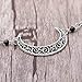 Yalice Boho Crescent Moon Head Chain Vintage Black Crystal Headband Hair Acessories for Women and Girls (Silver-1)