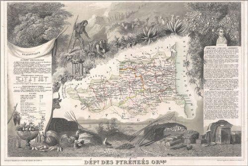 16x24 Poster; 1852 Levasseur Map Of The Department Des Pyrenees Orientales, France (Muscat Wine Region)