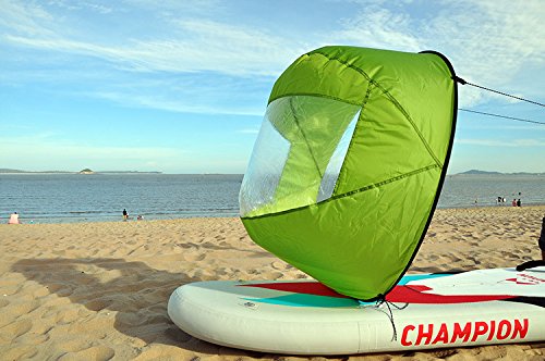 AUNAZZ/Downwind Wind Sail Kit 42 inches Kayak Canoe Accessories, Easy Setup & Deploys Quickly, Compact & Portable Green