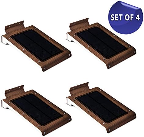 46 LED Outdoor Solar Wall Light- Motion Activated Security Lighting- Wireless Exterior Lantern- Weatherproof Aluminum Fixture- Super Bright Spotlight for Patio, Pool, Yard, Deck, Porch (Copper) (4)