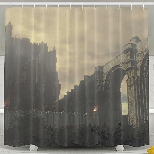 ZiXia Castle And Bridge House Decor White Shower Curtains 6072inch Polyester Artwork Print