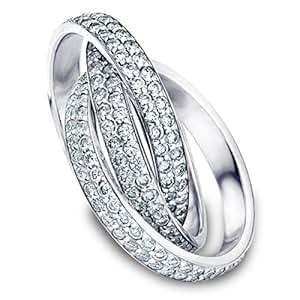 Amazon.com: Platinum Diamond Rolling Eternity Ring (3.0 ...