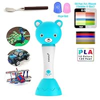 KKMO Cartoon Bear 3D Pen with 16 Colors PLA Filament Refills, 3D Drawing Printing Pen with Voice Prompts Automatic Feeding, Best Birthday Gifts Toys to Inspire Kids Creativity