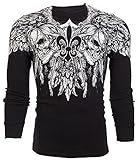 Xtreme Couture AFFLICTION Mens THERMAL T-Shirt GATHERER Tattoo Biker