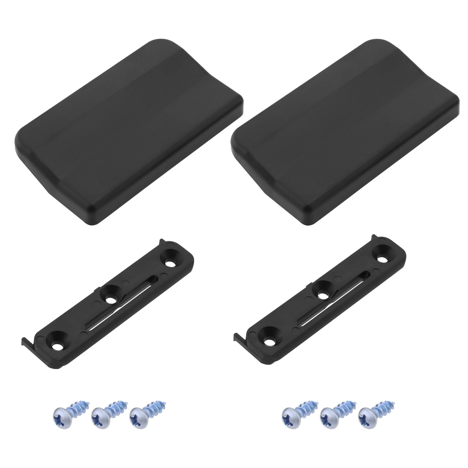 YINETTECH 2 Sets Balcony Door Handle Patio Door Handle Kit BG53 Mussel Anthracite Terrace Pull Handle Shell 80mmx45mmx13mm Hole Spacing 60 mm with Screws Black