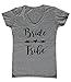 P&B WEDDING BRIDAL PARTY GEAR BRIDE TRIBE Women's V-neck, 2XL, H. Grey