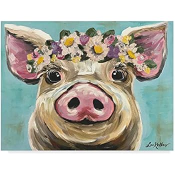 Trademark Fine Art Pig Rosie Flower Crown 3 by Hippie Hound Studios, 18x24